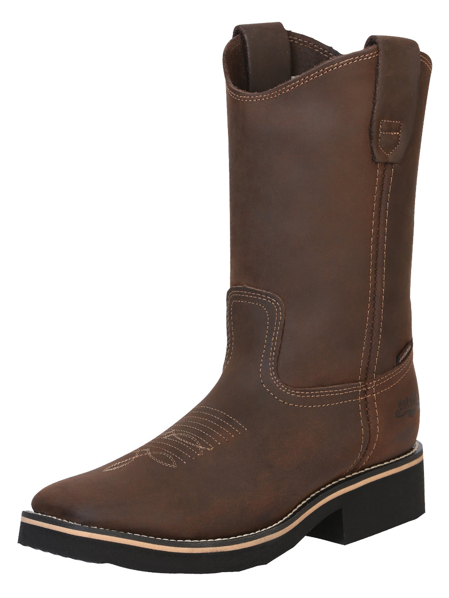 Establo Men’s Rodeo Work Boot - Crazy Leather in Tan
41550