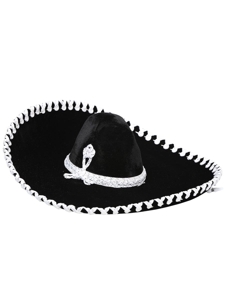 Mexican Charro Hat Velvet Black/Silver 600317