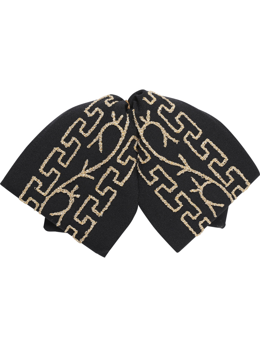 Mexican Charro Bow Tie 100% Polyester Black/Gold 601111
