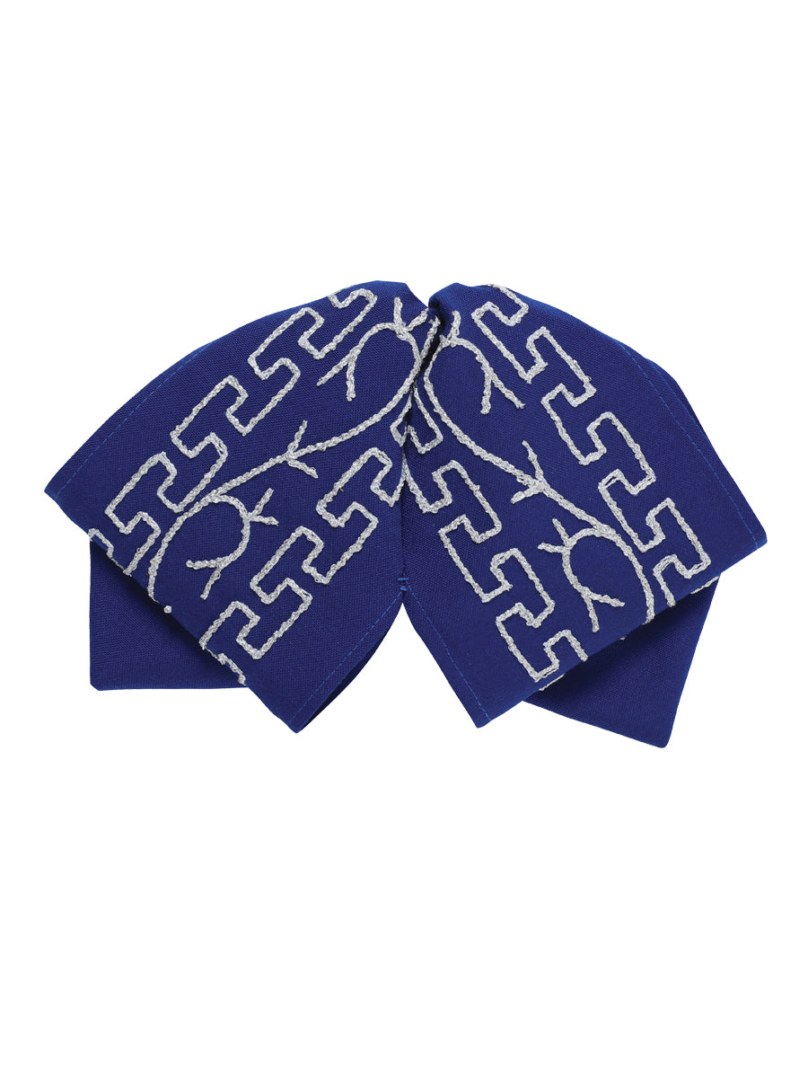 Mexican Charro Bow Tie 100% Polyester Royal Blue/Silver 601115