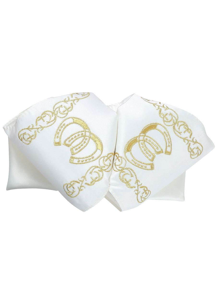 Mexican Charro Bow Tie 100% Polyester Ivory/Gold 601601