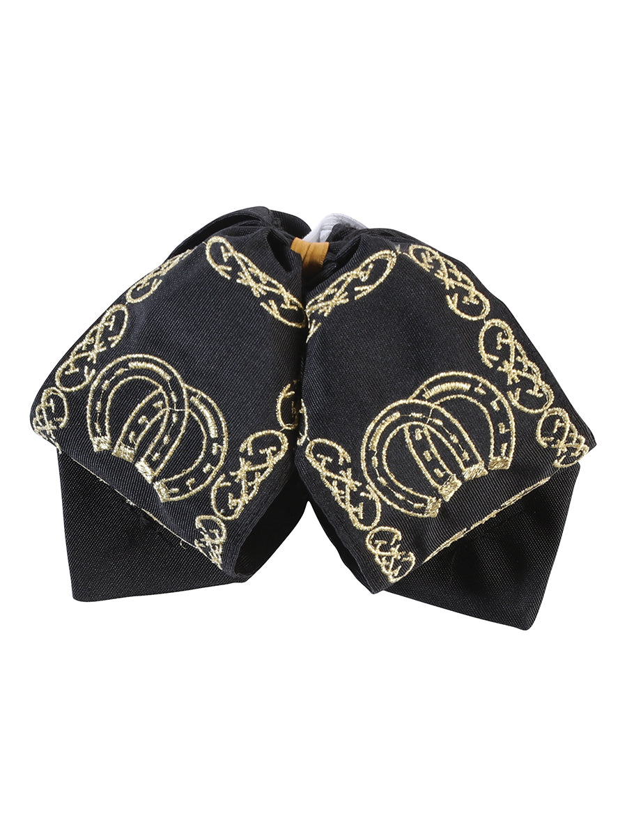 Mexican Charro Bow Tie 100% Polyester Black/Gold 601763