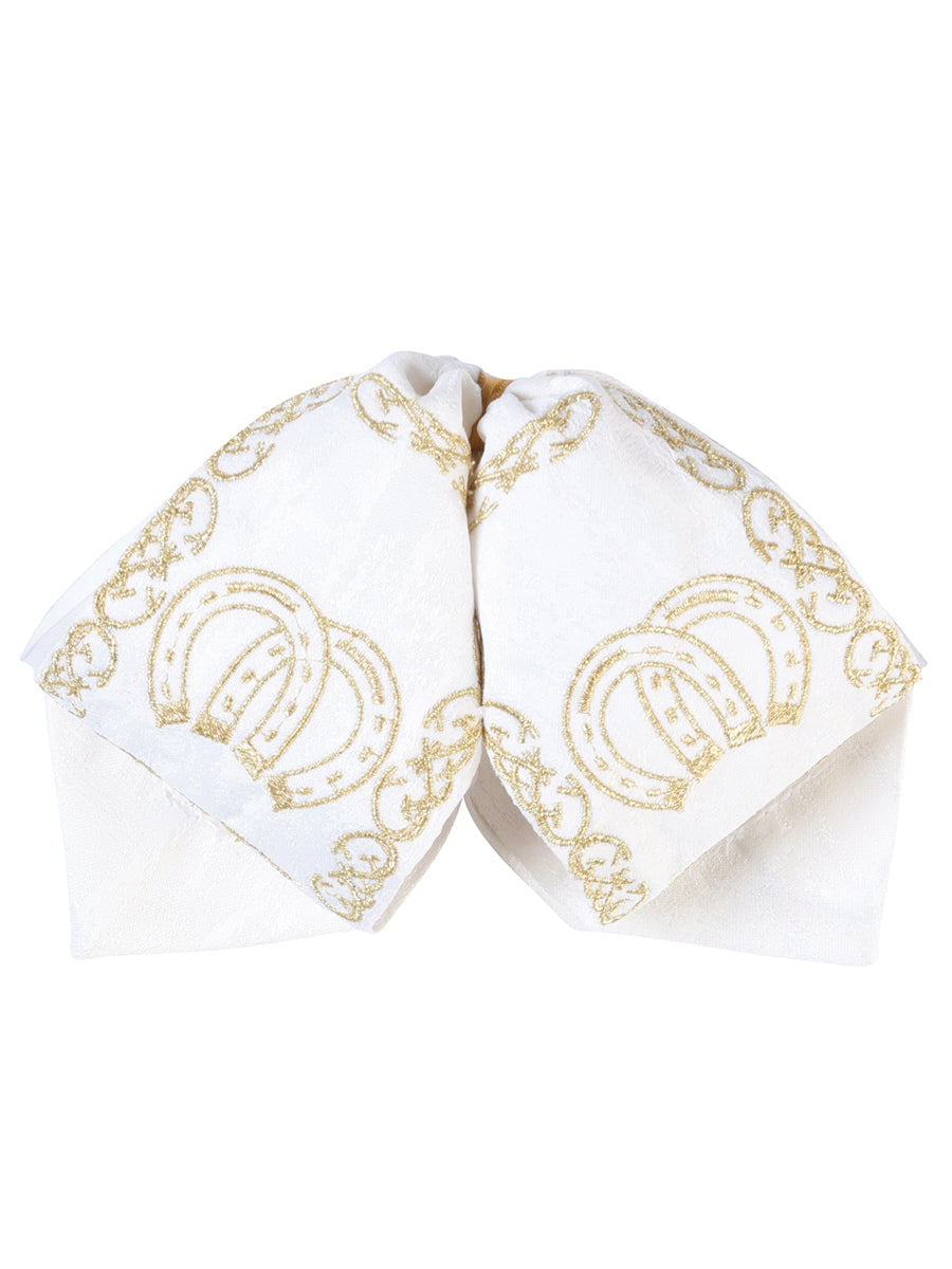 Mexican Charro Bow Tie 100% Polyester Ivory/Gold 601812
