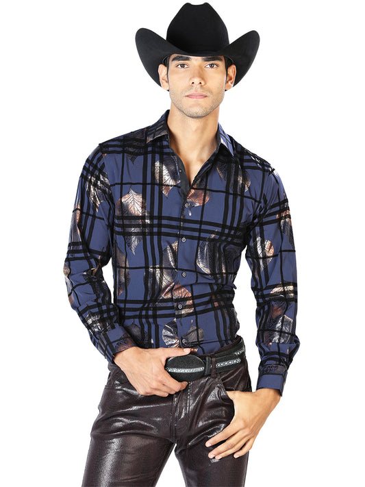 Black And Purple Casual Long Sleeve Shirt 43590