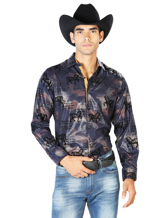 Navy Casual Long Sleeve Shirt 43594