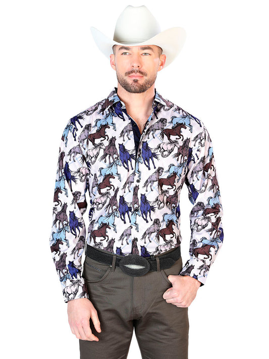 Taupe Long Sleeve Western Cowboy Shirt 43692