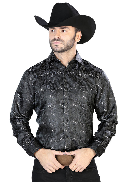 Black Casual Long Sleeve Shirt 43706