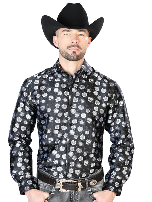 Black And White Casual Long Sleeve Shirt 43710