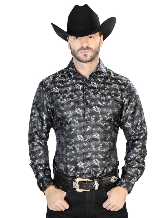 Black Casual Long Sleeve Shirt 43758