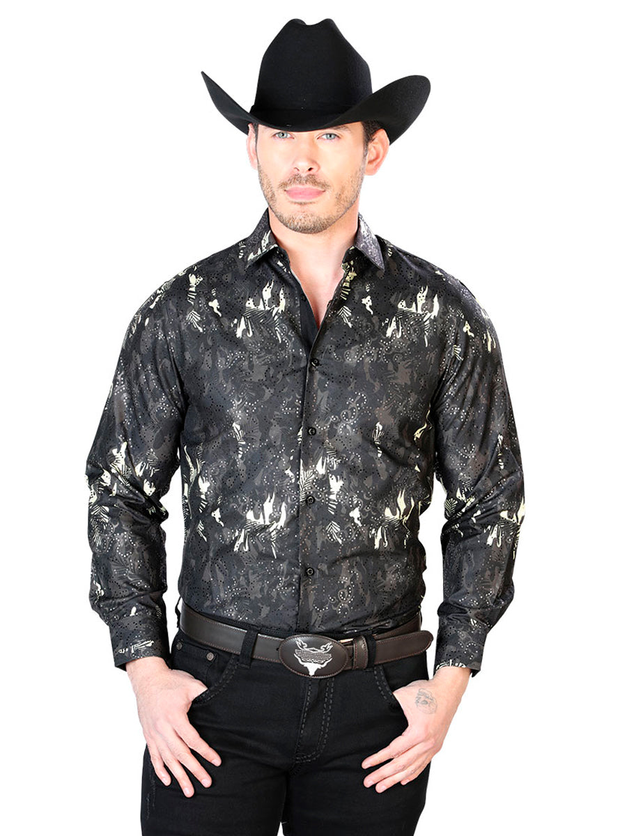 Black Casual Long Sleeve Shirt 43817