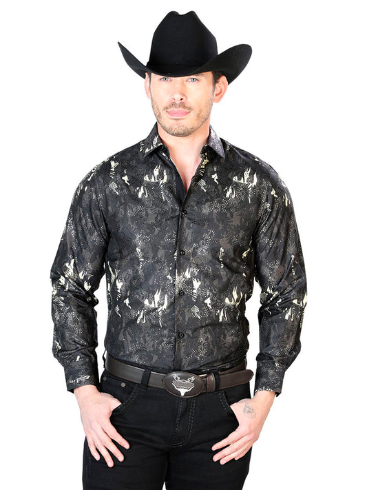 Black Casual Long Sleeve Shirt 43817
