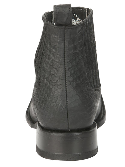 El General Men’s Python Imitation Black Ankle Boots 45091