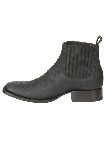 El General Men’s Python Imitation Black Ankle Boots 45091