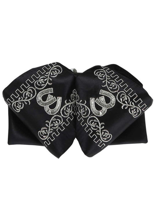 Mexican Charro Bow Tie 100% Polyester Black/Silver 600134