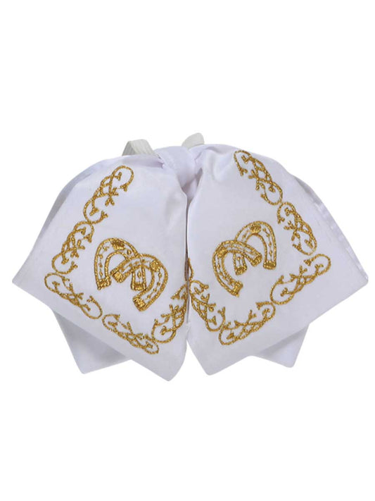 Mexican Charro Bow Tie 100% Polyester White/Gold 600143