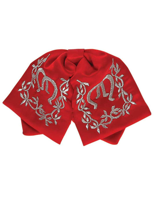 Mexican Charro Bow Tie 100% Polyester Red/Silver 600146