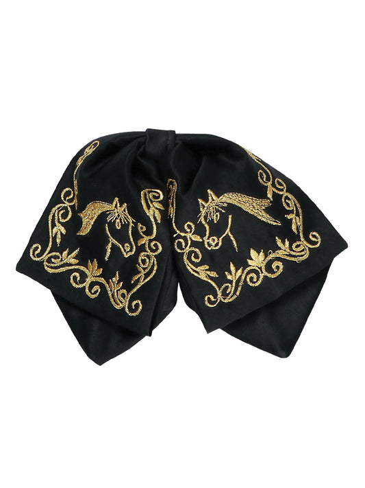 Mexican Charro Bow Tie 100% Polyester Black/Gold 600148