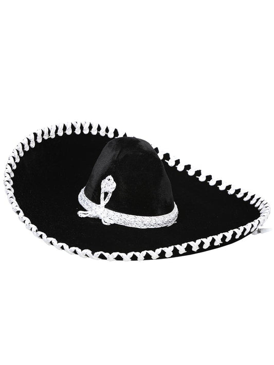 Mexican Charro Hat Velvet Black/Silver 600317