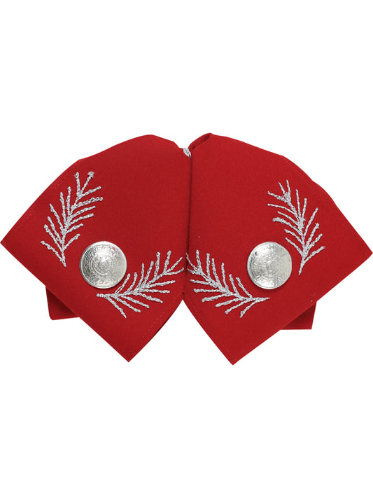 Mexican Charro Bow Tie 100% Polyester Red/Silver 601109