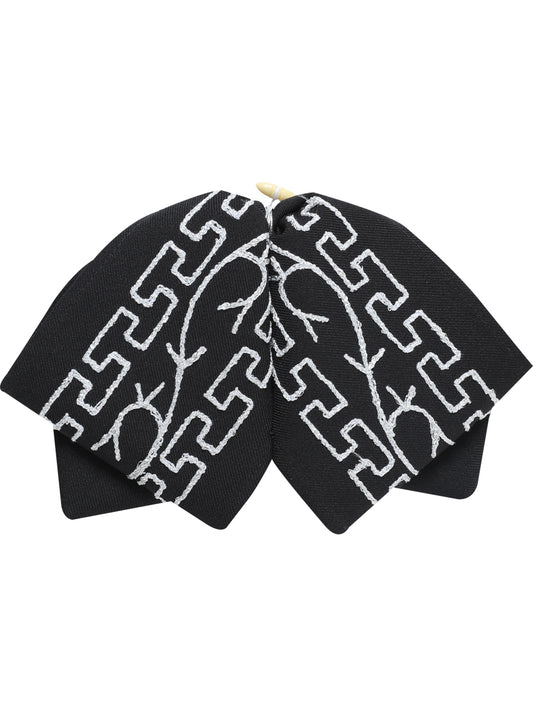 Mexican Charro Bow Tie 100% Polyester Black/Silver 601114