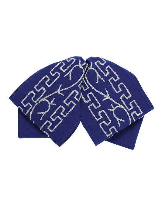 Mexican Charro Bow Tie 100% Polyester Royal Blue/Silver 601115
