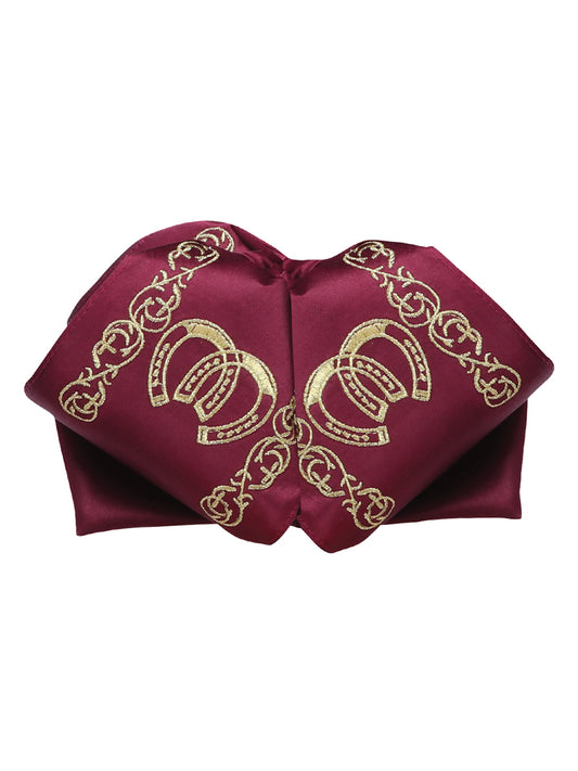 Mexican Charro Bow Tie 100% Polyester Wine/Gold 601588
