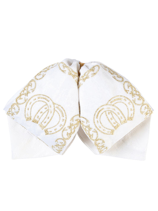 Mexican Charro Bow Tie 100% Polyester Ivory/Gold 601812
