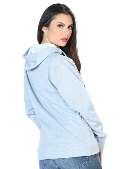 Artisanal Embroidered Sweatshirt 50% Cotton, 50% Polyester Gray 603877